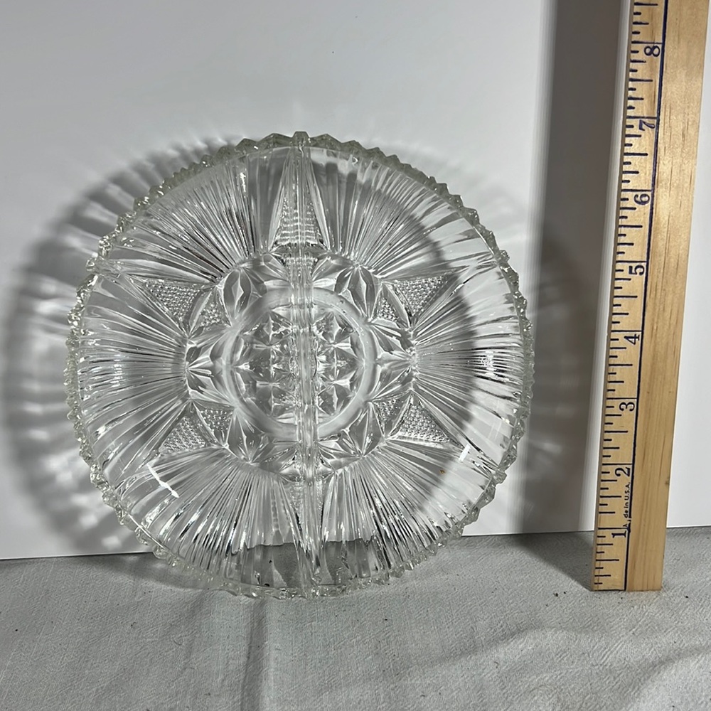 VTG Glass Serving Tray With Dividers